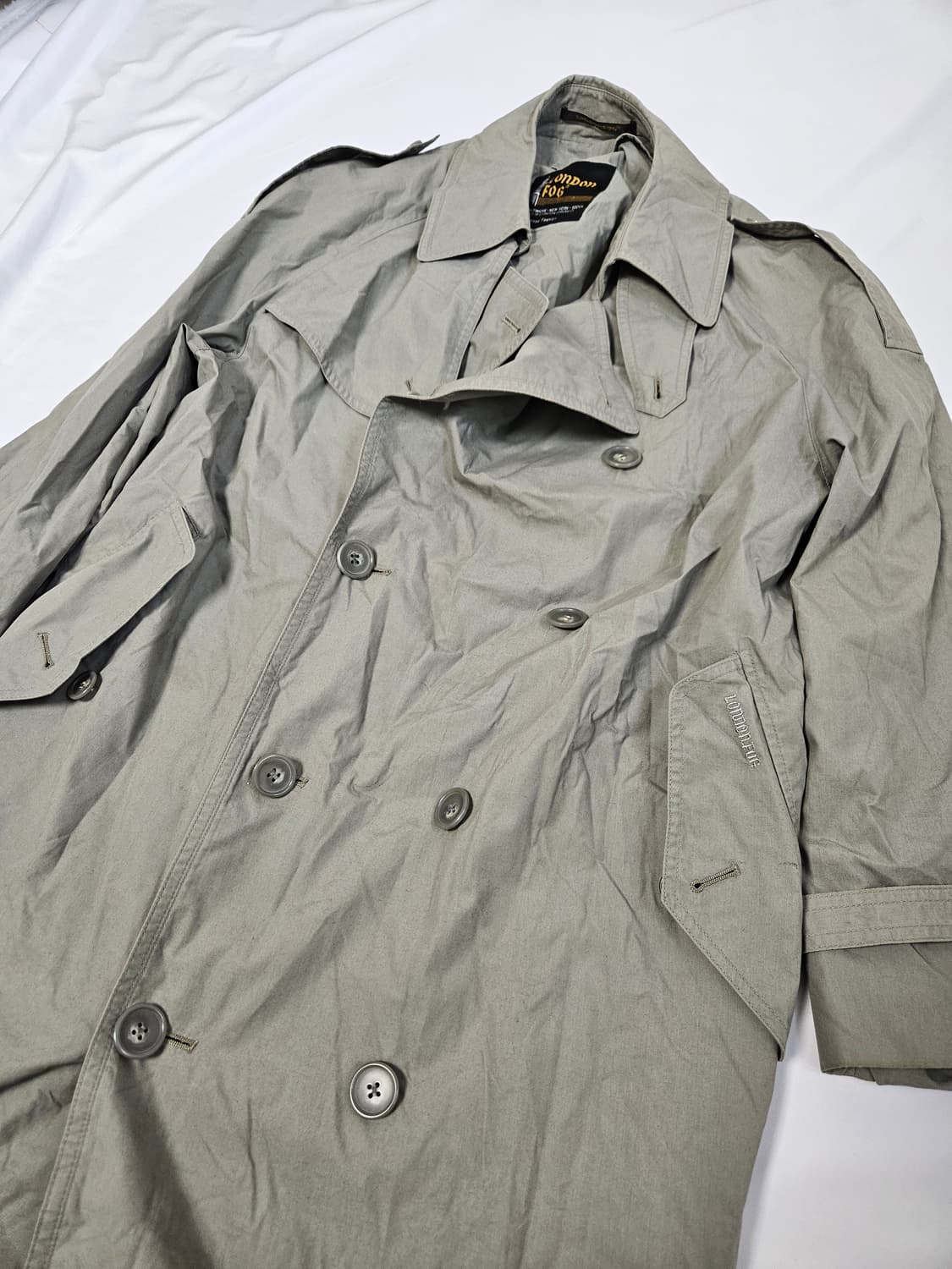 런던포그 더블 견장 롱 트렌치코트 빈티지 그레이 46 (M) 상품이미지5