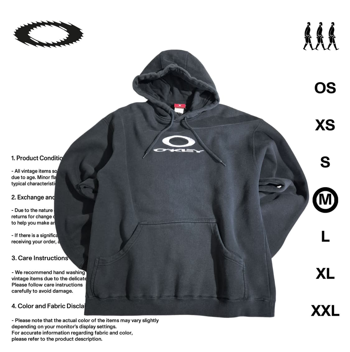 오클리 소프트웨어 00'S 로고 후드티 M사이즈 상품이미지1