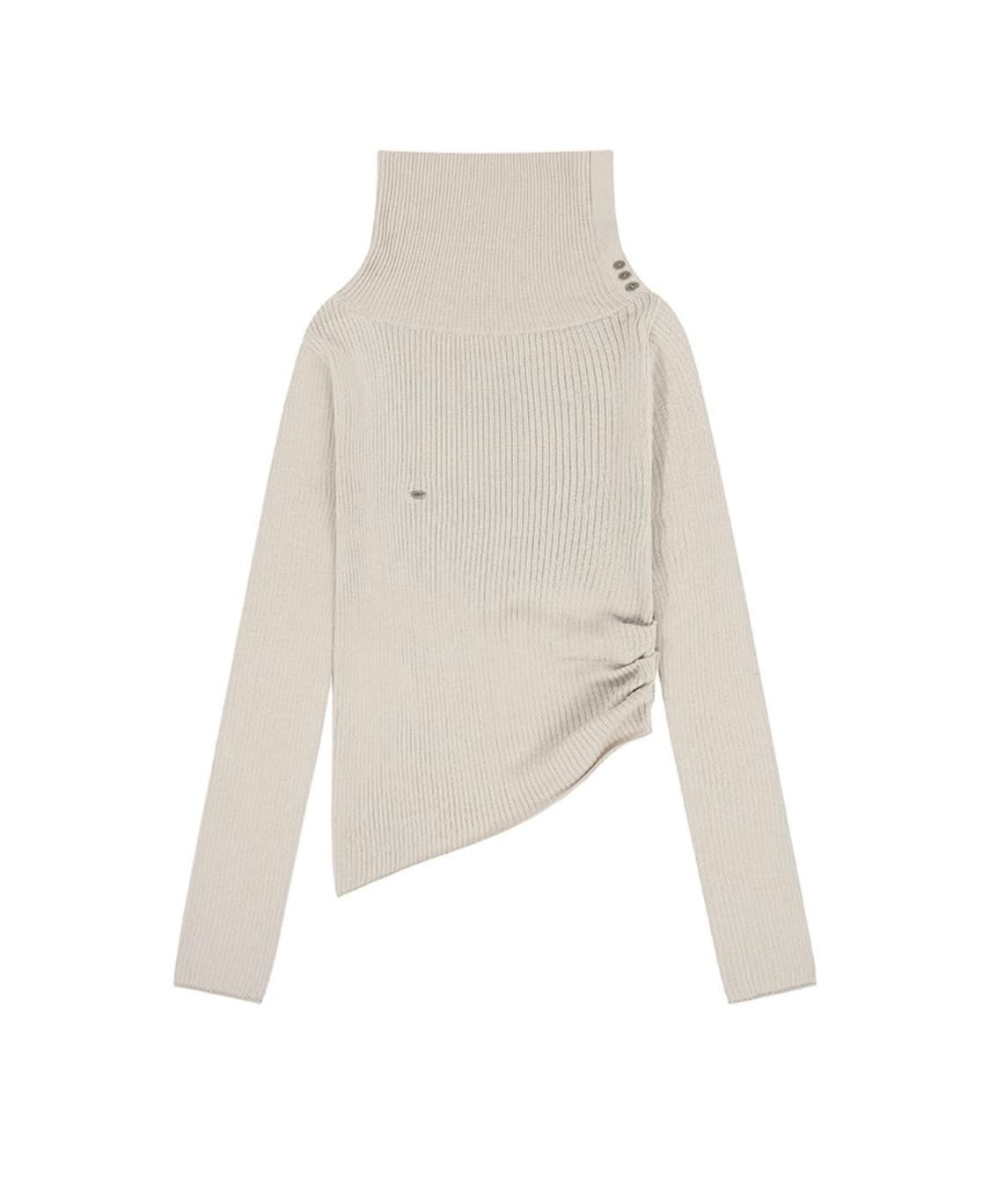 보헴서 오픈카라 언발란스 니트 상품이미지3