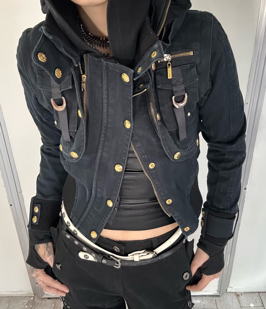 MARS gold button crop jacket 상품이미지2