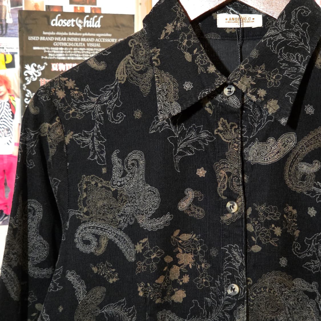 JPN 코듀로이 블랙 에스닉 셔츠 상품이미지2