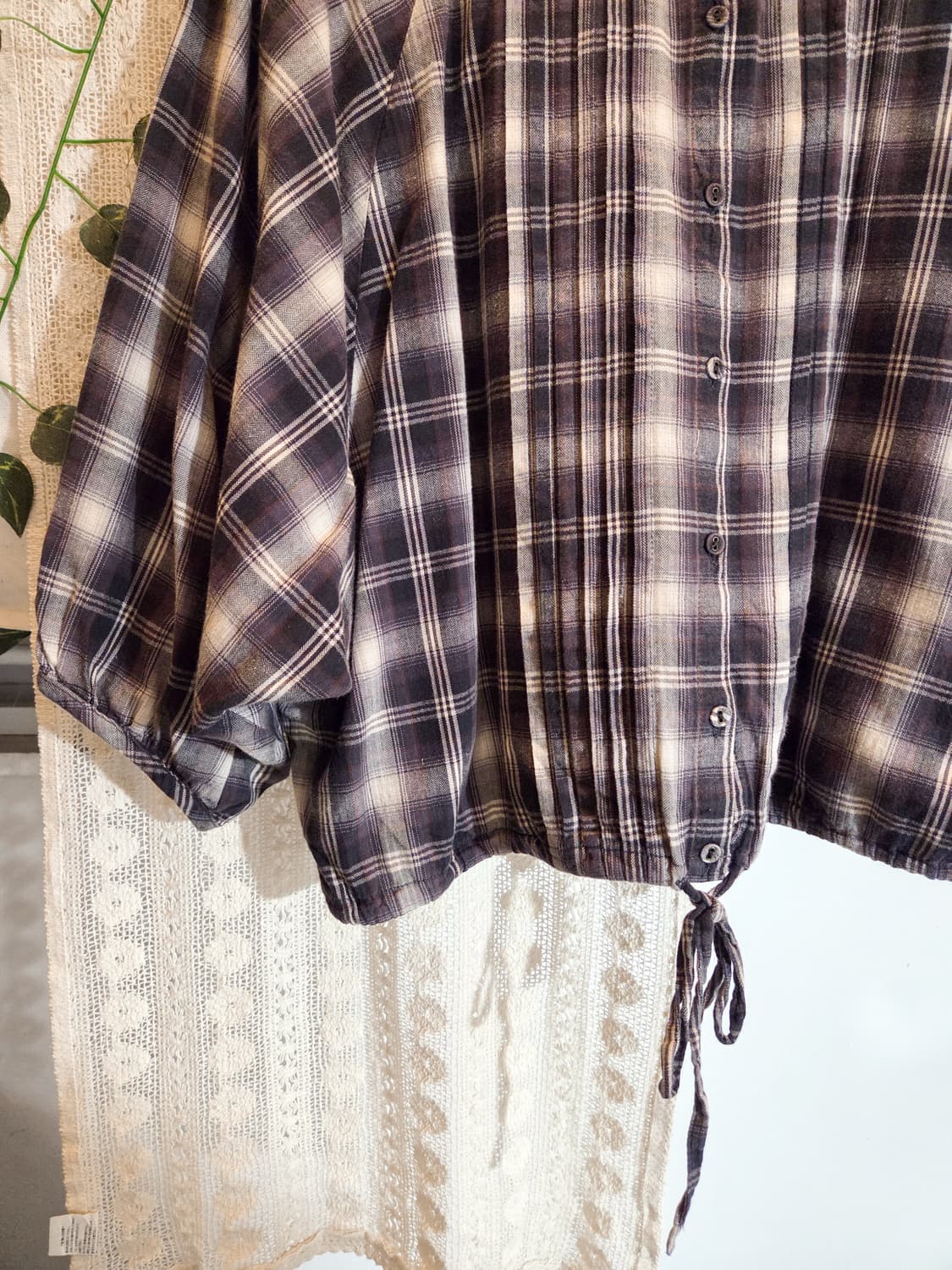 sm2 체크 반팔 블라우스 상품이미지3