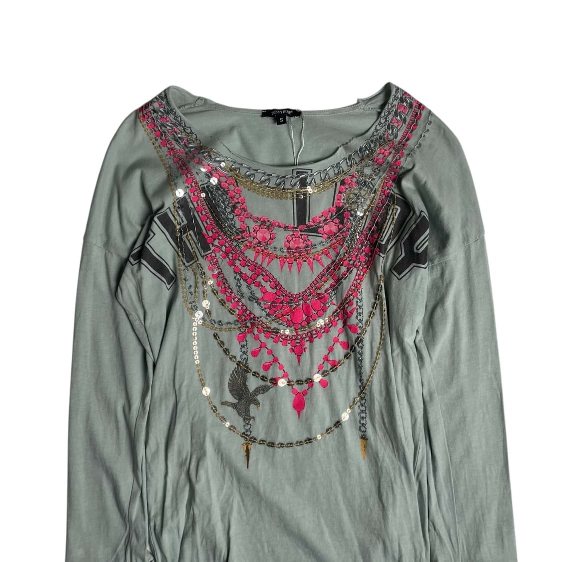 Denny rose 비즈 목걸이 러플 롱 슬리브 (italy)   상품이미지2