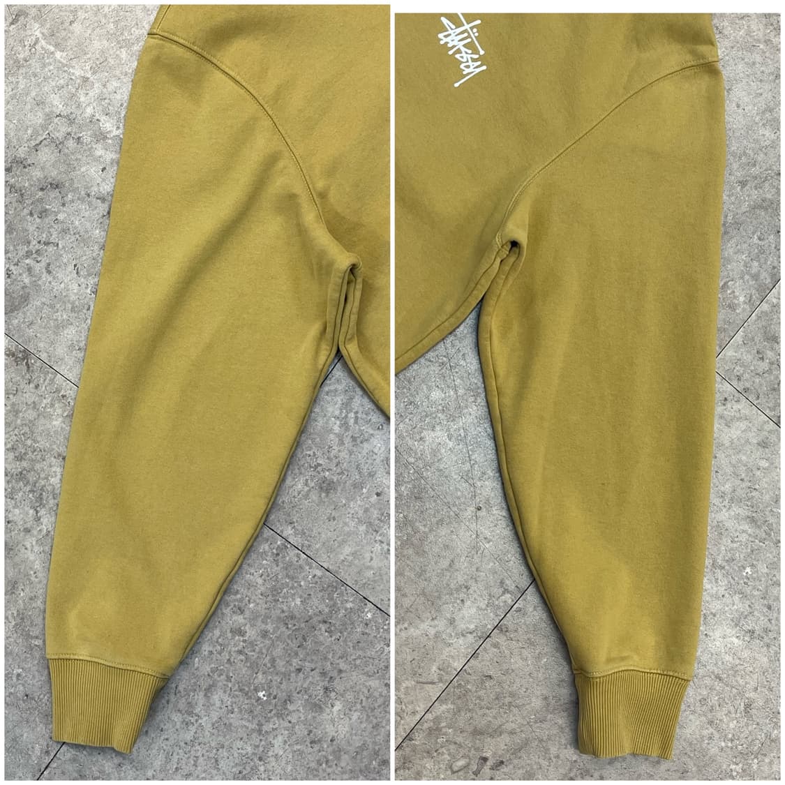 스투시 베이직 로고 기모 후드티 옐로우 M #csz2752 상품이미지6