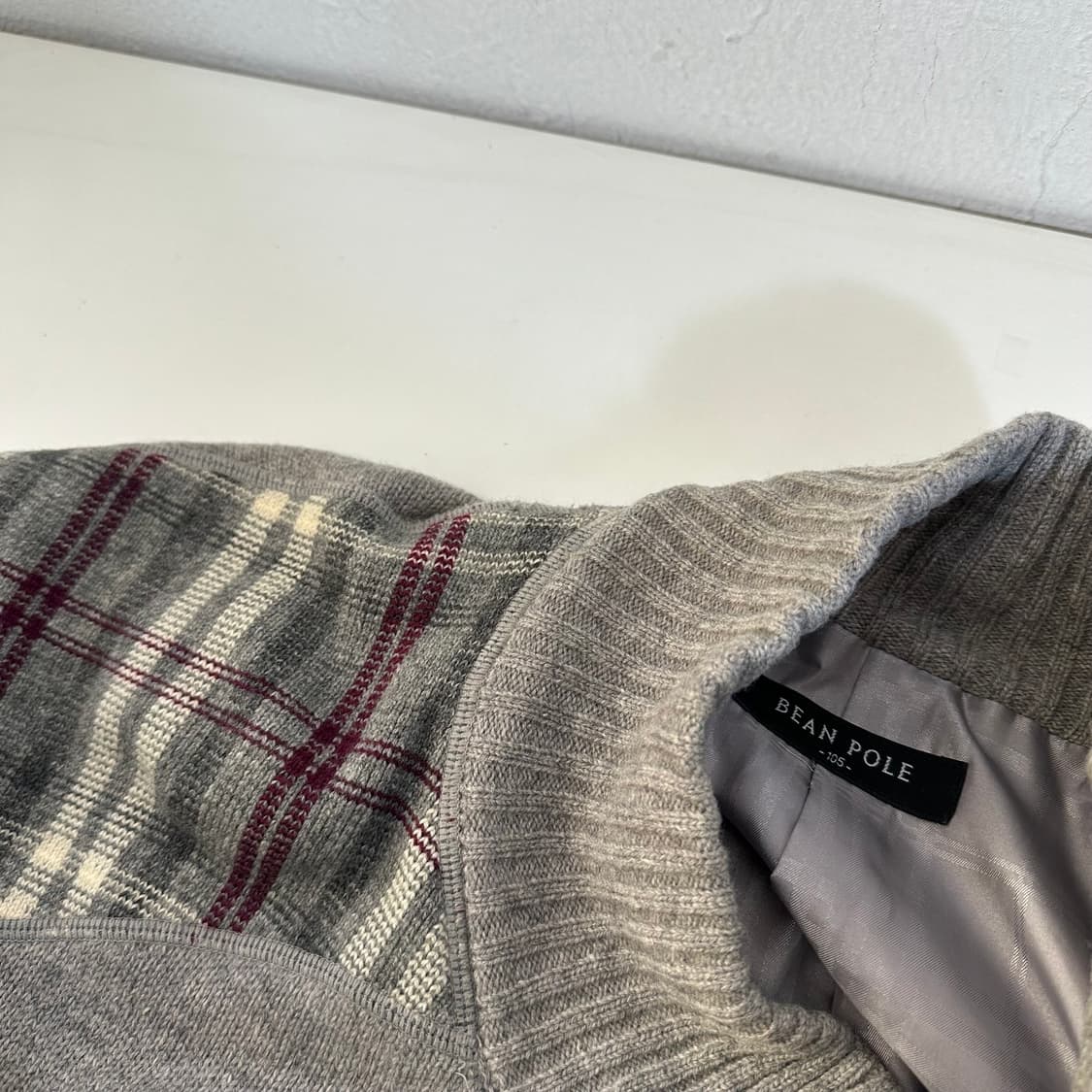 105 빈폴 그레이 엘보우패치 니트집업 상품이미지5
