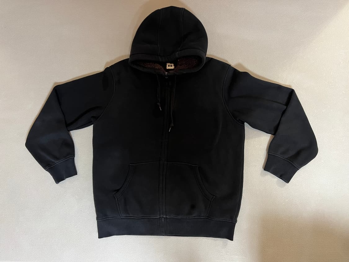 유니클로 보아 후드집업(블랙) XL 상품이미지2