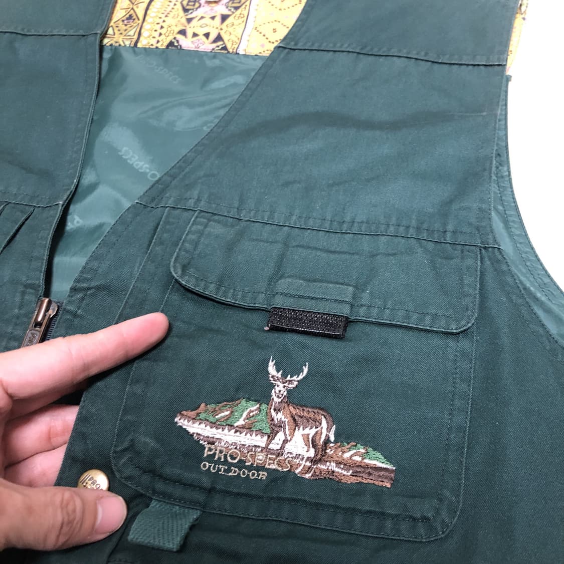 (XXL) 90's 프로스펙스 빈티지 아웃도어 헌팅 피싱 베스트 그린 상품이미지6