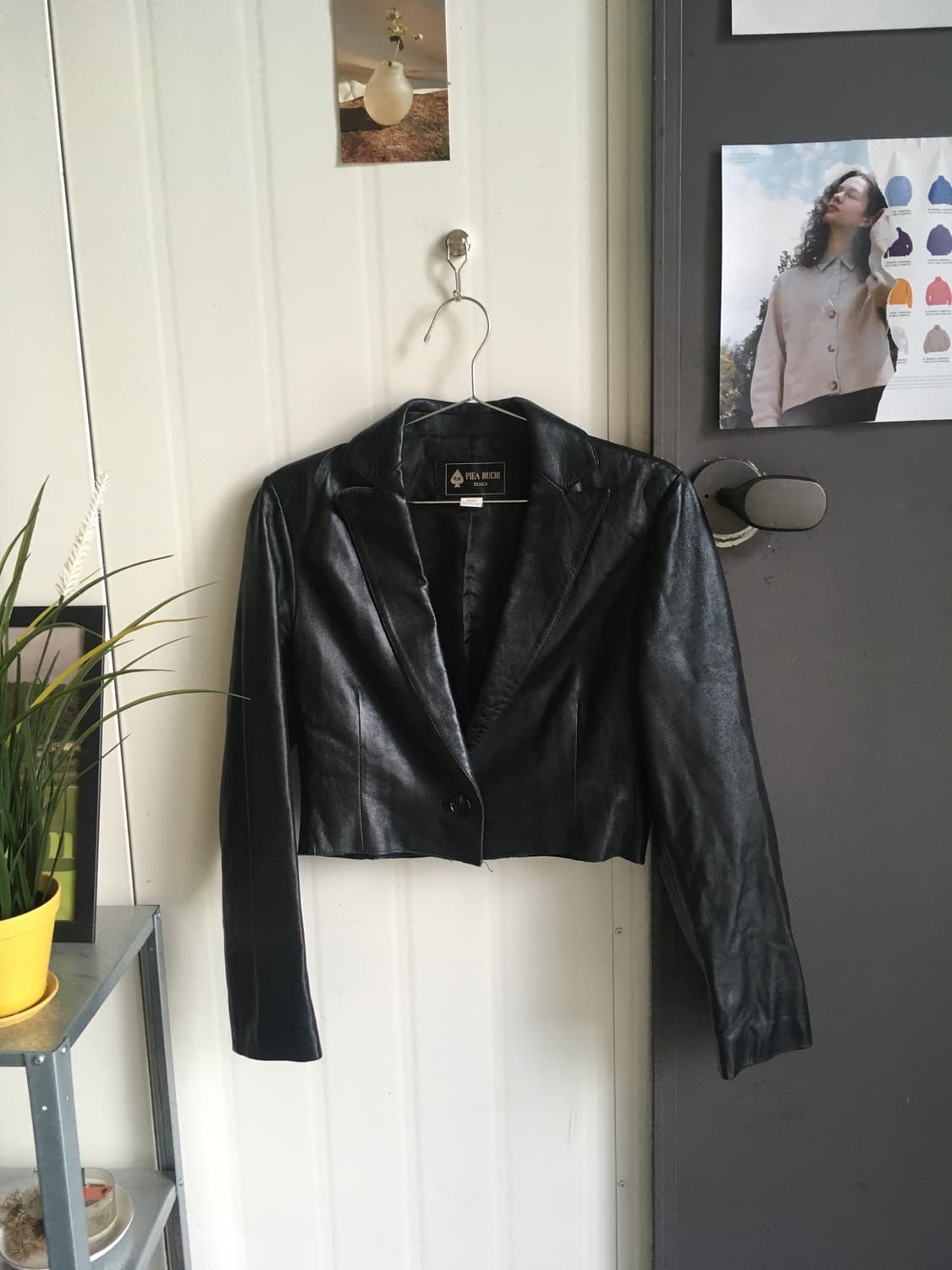 PIEA RUCHI Italy Black Leather Single Bu 상품이미지2