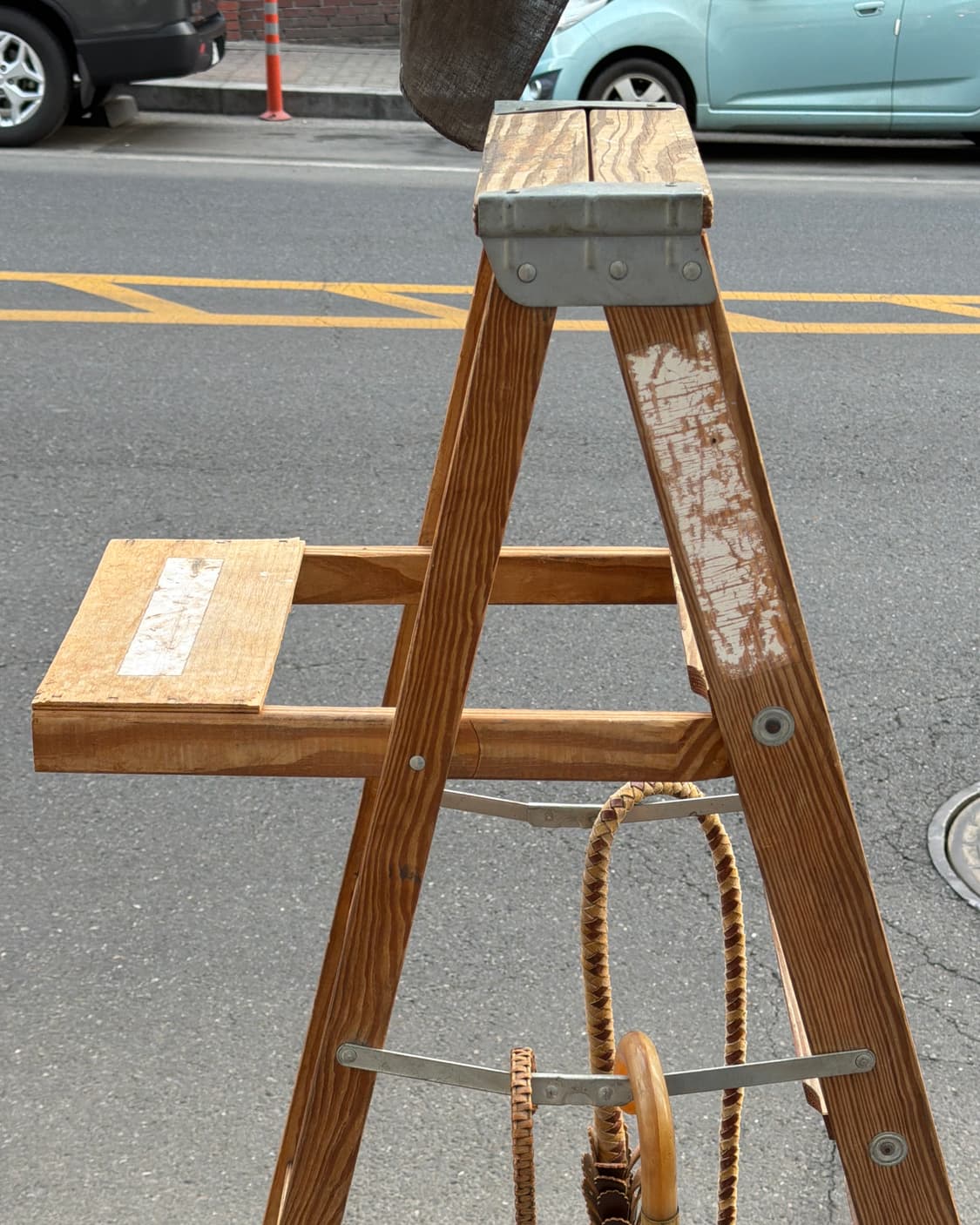 빈티지 소품 6ft 미국 나무 사다리 상품이미지3