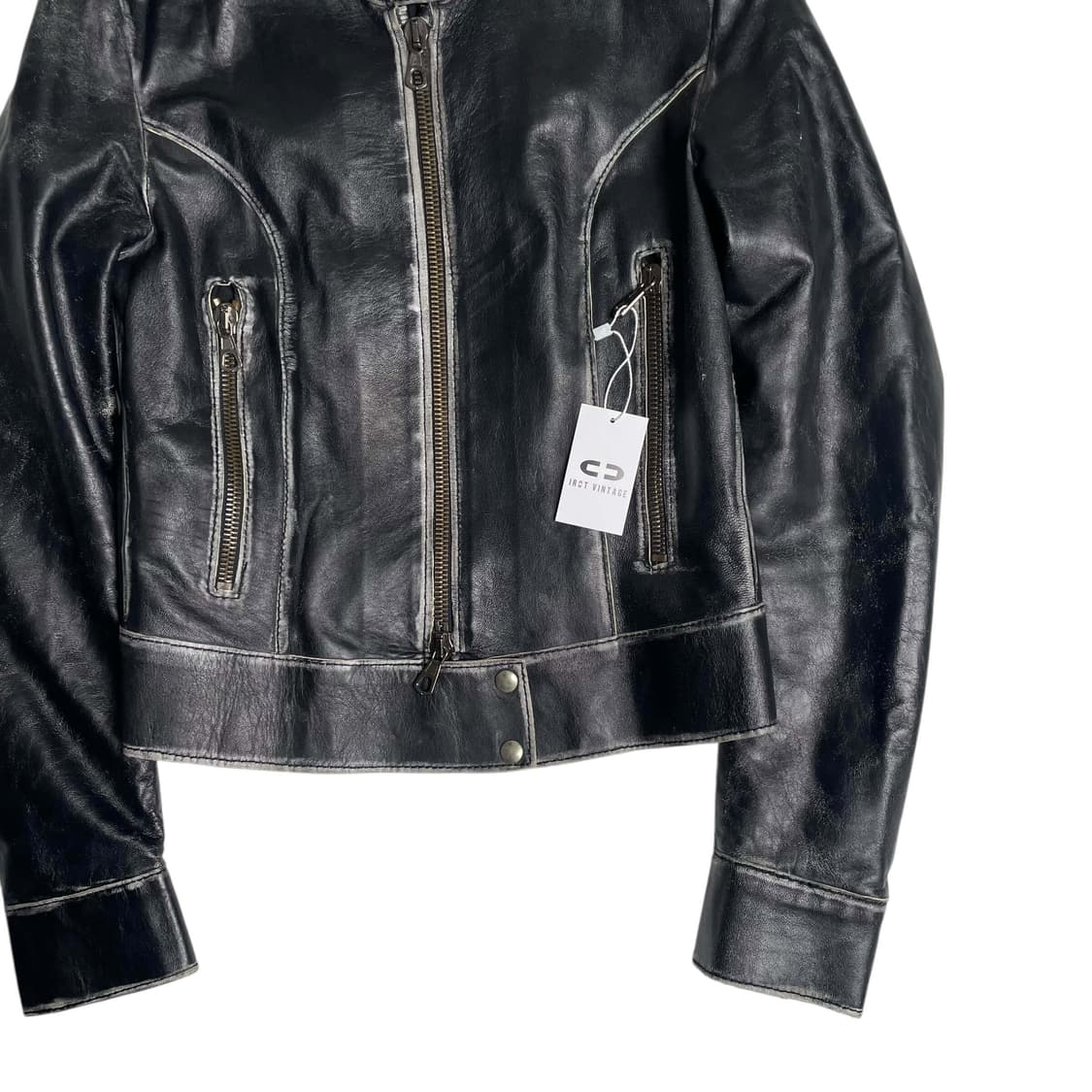 QUBHA 그라데이션 레더 자켓 상품이미지4