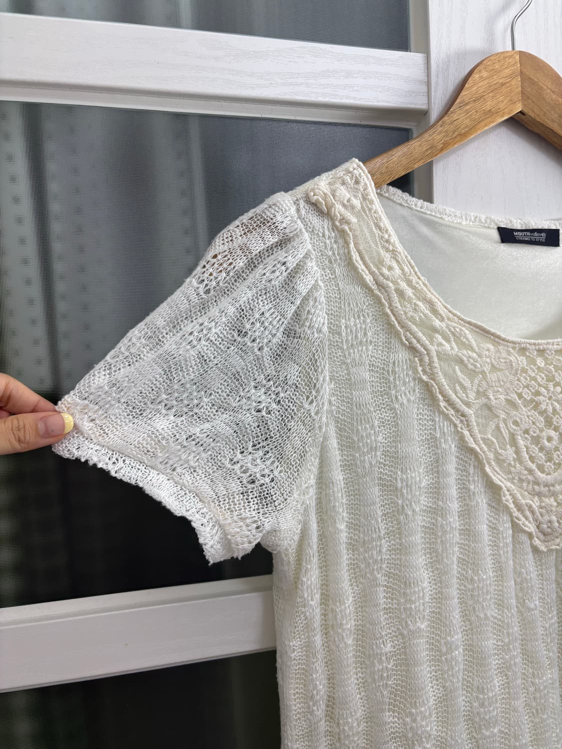 아이보리 레이스 니트 원피스 상품이미지3