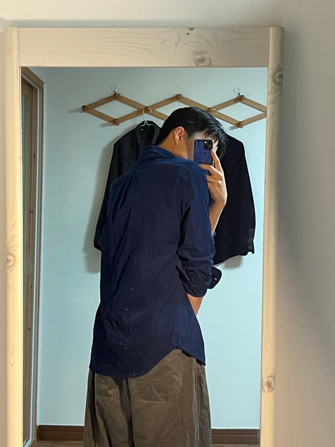 유니클로 블루 코듀로이 셔츠 상품이미지5