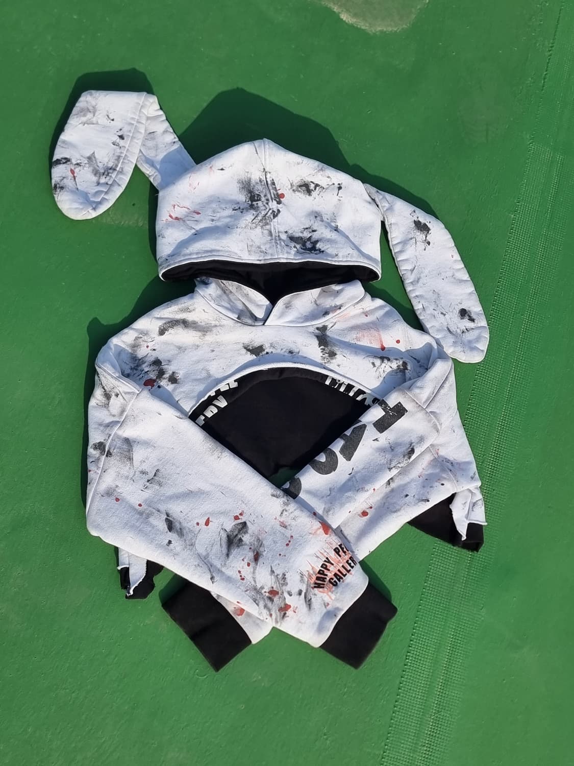 해피피플갤러리 커스텀 크롭 바니 후드 상품이미지1