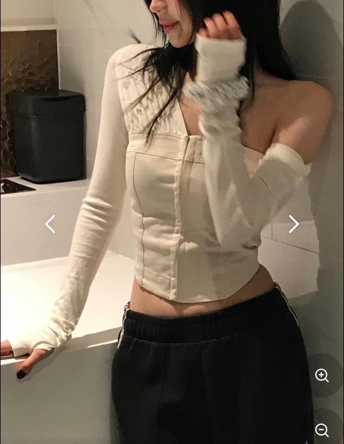 낫유어로즈 모니카 탑 베이지  상품이미지2