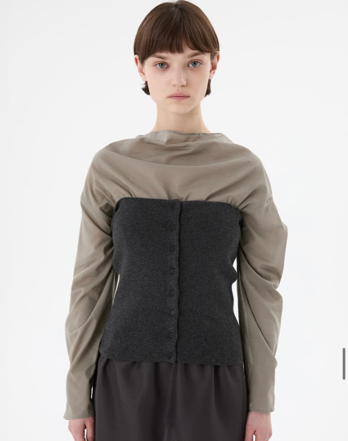 새상품) 아모멘토 Mock Neck  모크 넥 투웨이 블라우스 상품이미지2