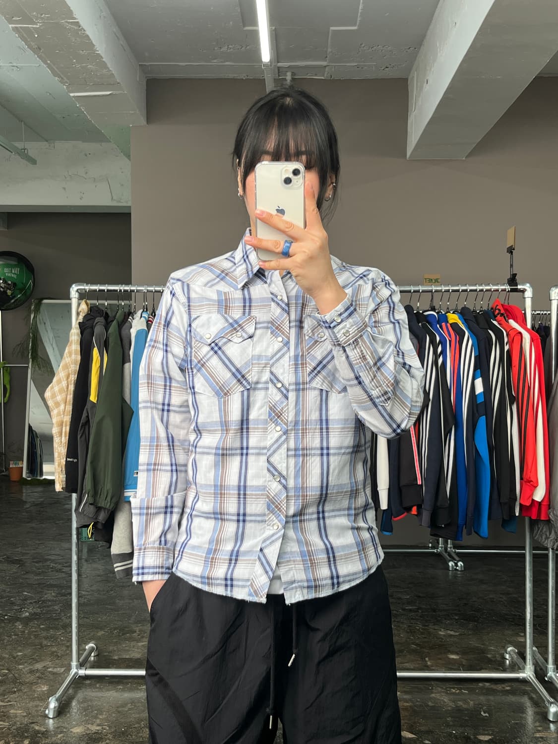 랭글러 웨스턴 체크 셔츠 상품이미지2