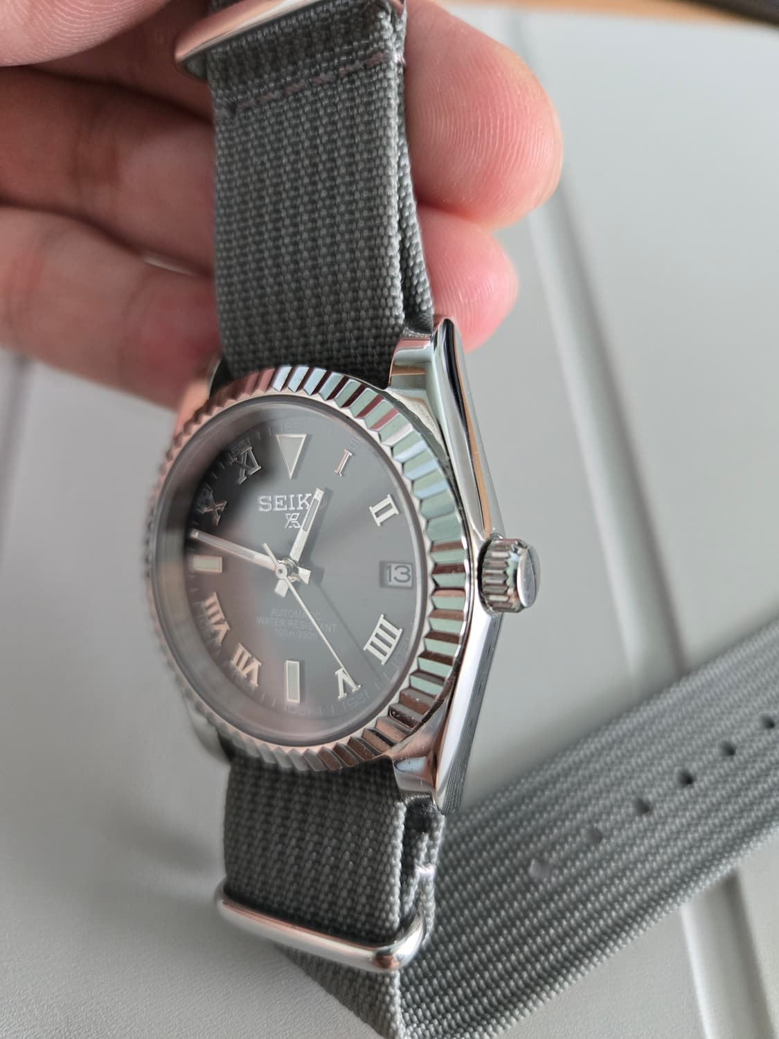 세이코 SEIKO 로만 그레이 플루티드 MOD NH35 오토매틱 상품이미지4