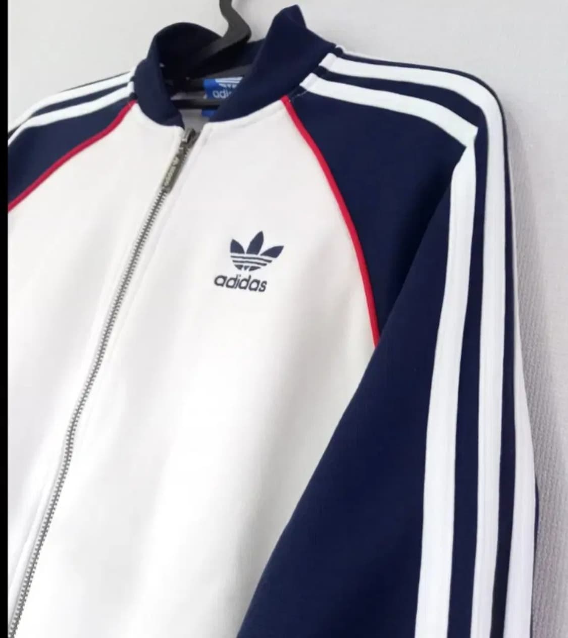 아디다스 화이트 네이비 트랙탑 저지 져지집업 100/L 상품이미지2
