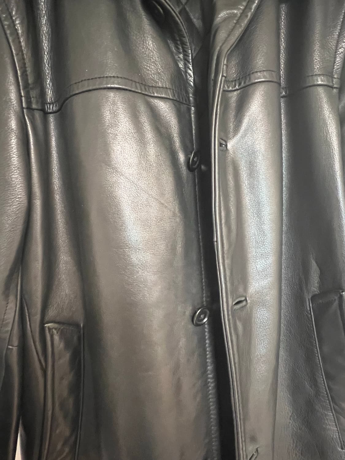 올드갭 GAP 레더 가죽 카코트 블랙 M 상품이미지7