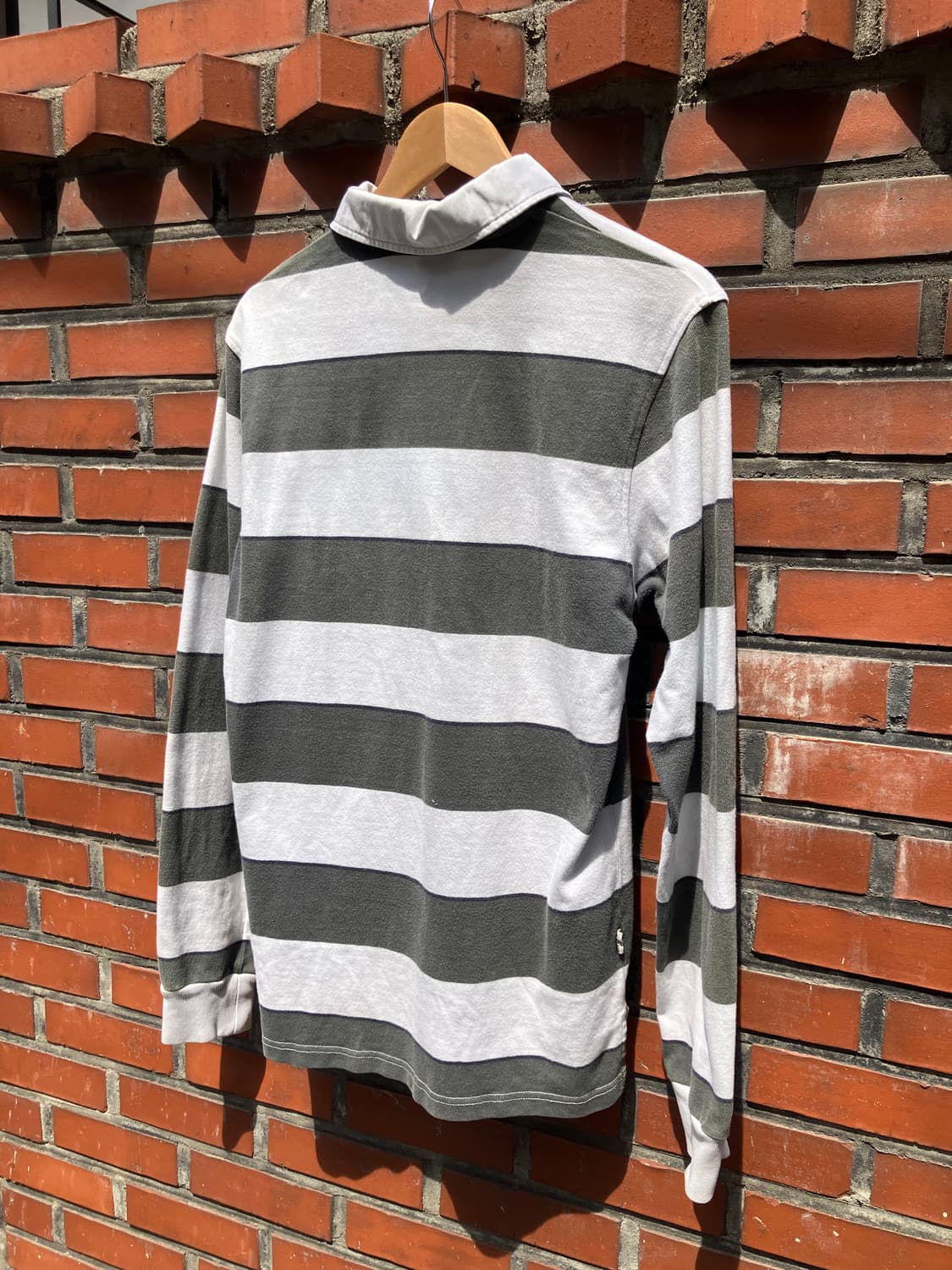 Nike 자수 로고 스트라이프 럭비 셔츠 XL 상품이미지5