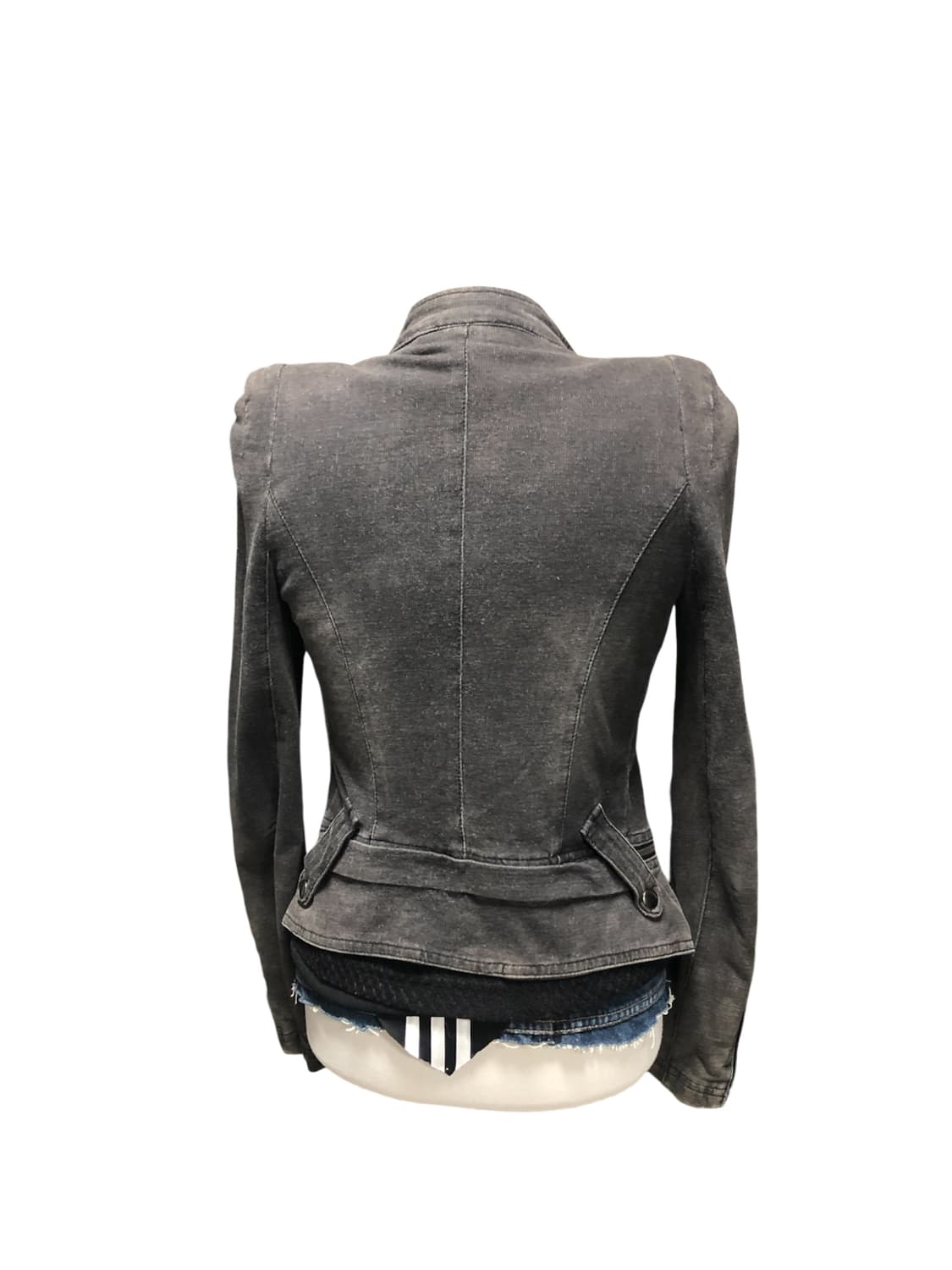 25일 출고예정.사선 해체주의 너낌 흑청 오묘워싱 자켓 상품이미지2