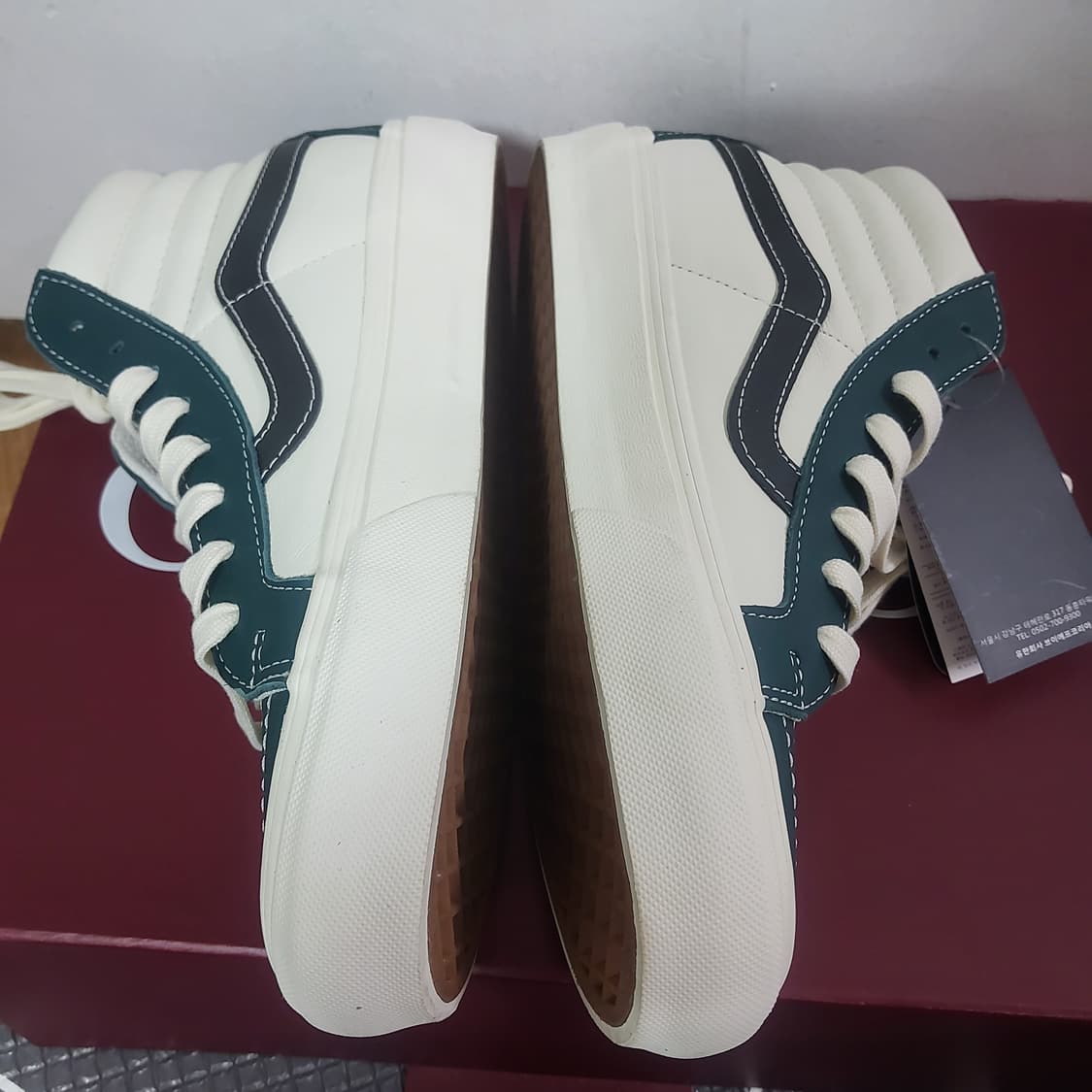 새상품 반스 sk 8볼트 바이 스케이트 하이 에버그린 레더 250 상품이미지2