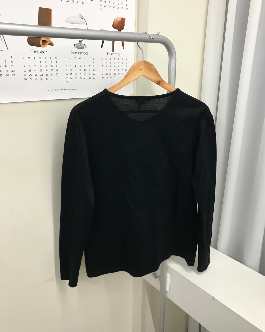 버버리 블랙 사선 체크 긴팔티 상품이미지3