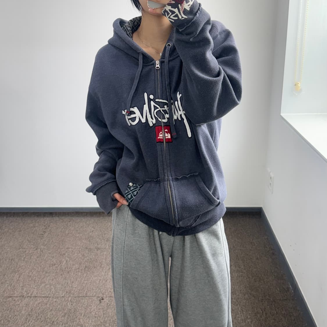 Quiksilver 퀵실버 라이트 네이비 후드집업 상품이미지1