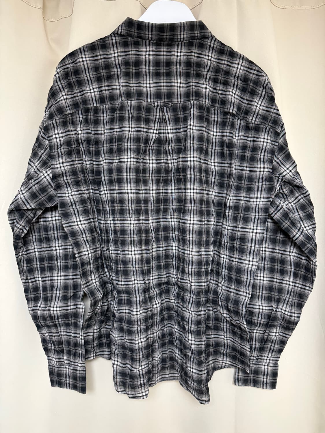 폴리테루 컨트리 체크 셔츠 워시드 블랙 (재패니즈 패브릭) 2 팝니다 상품이미지2