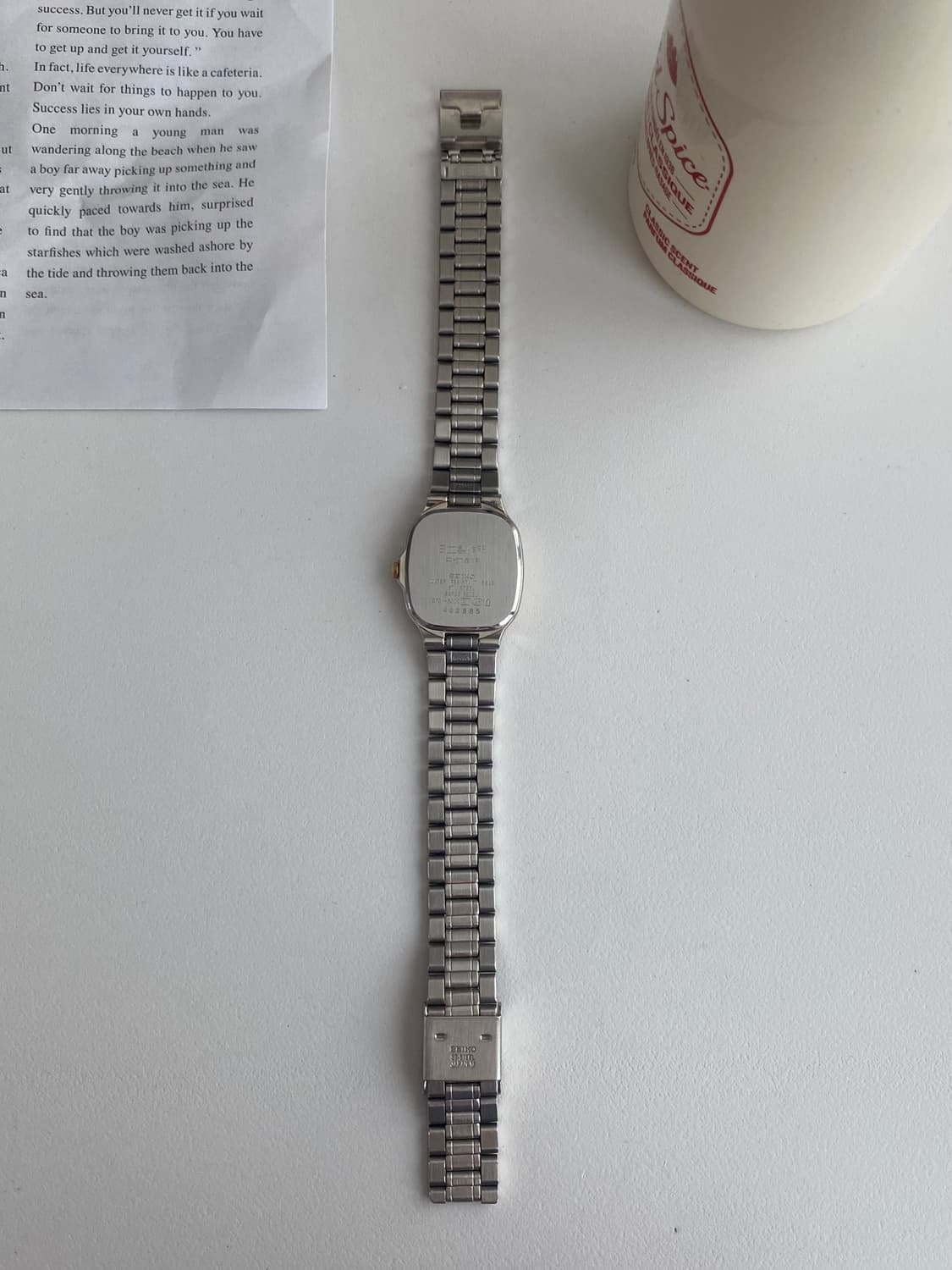 Seiko 세이코 콤비 린넨 다이얼 스퀘어 쿼츠 상품이미지5