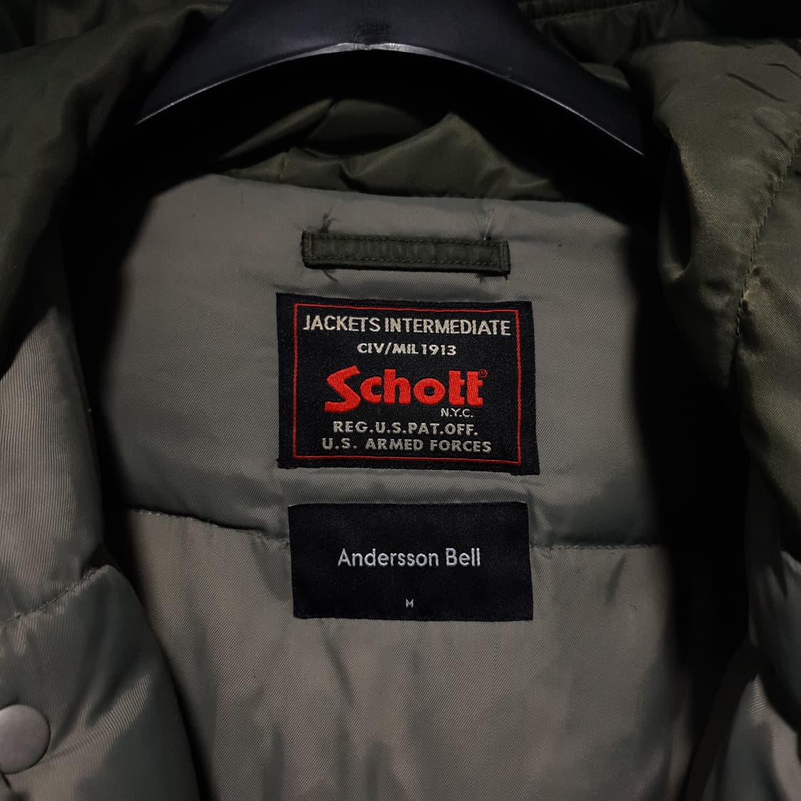 쇼트 X 앤더슨벨 N-3B 파카 덕다운 롱패딩 세이지 awa101u 상품이미지6