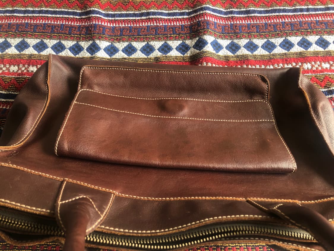 피카드 브라운 레더 토트백 상품이미지7