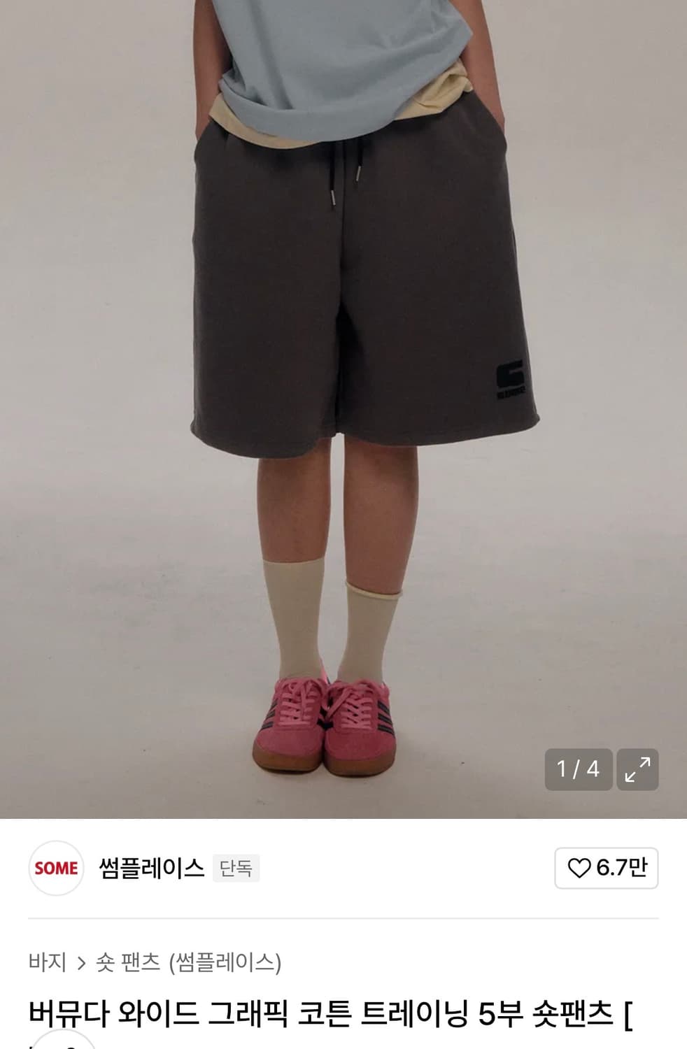 썸플레이스 버뮤다 트레이닝팬츠 (차콜) 상품이미지2