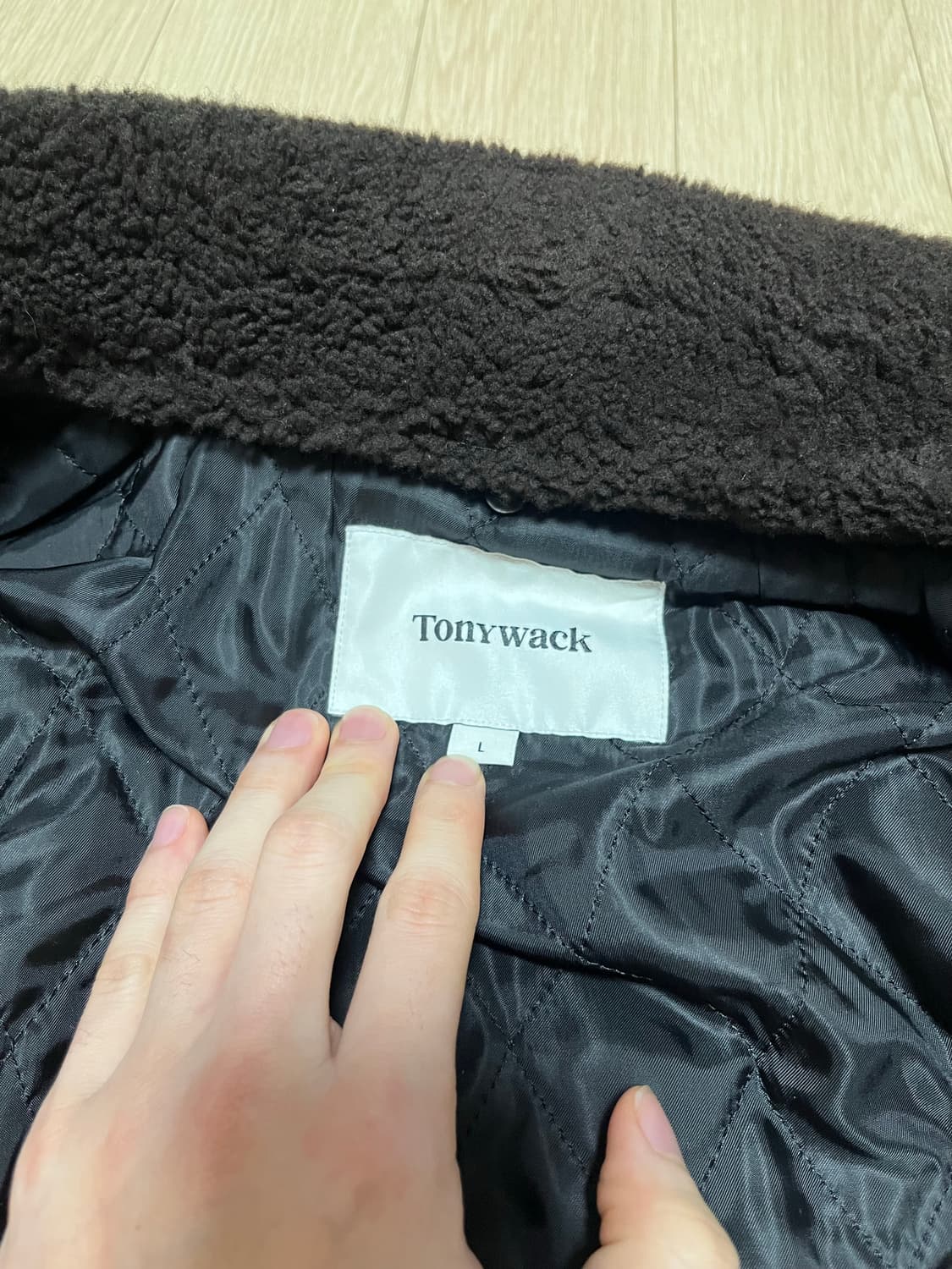 토니웩 시어링 레더 봄버 자켓 L 사이즈 상품이미지5