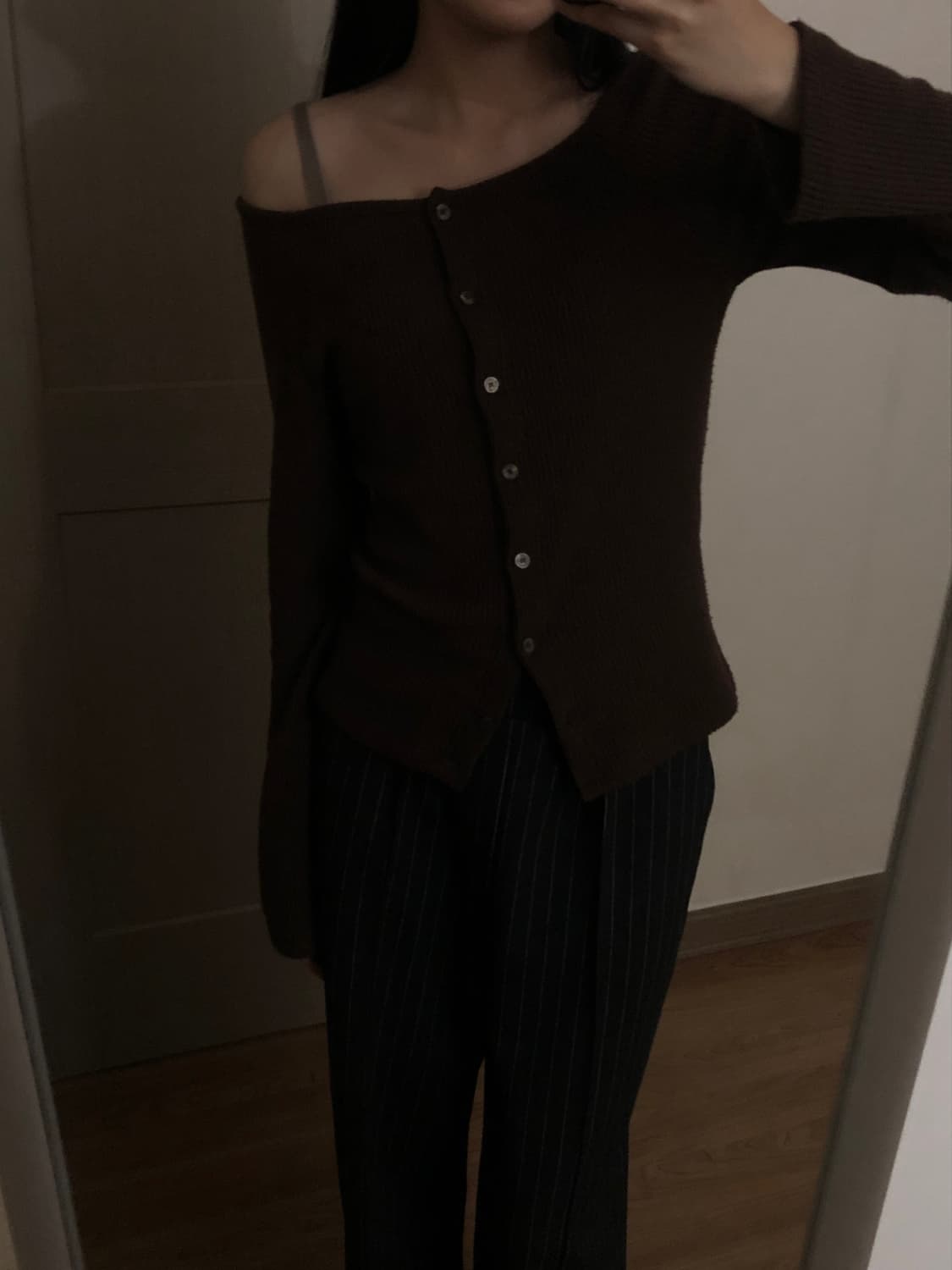 u넥/오프숄더 니트 가디건 상품이미지4