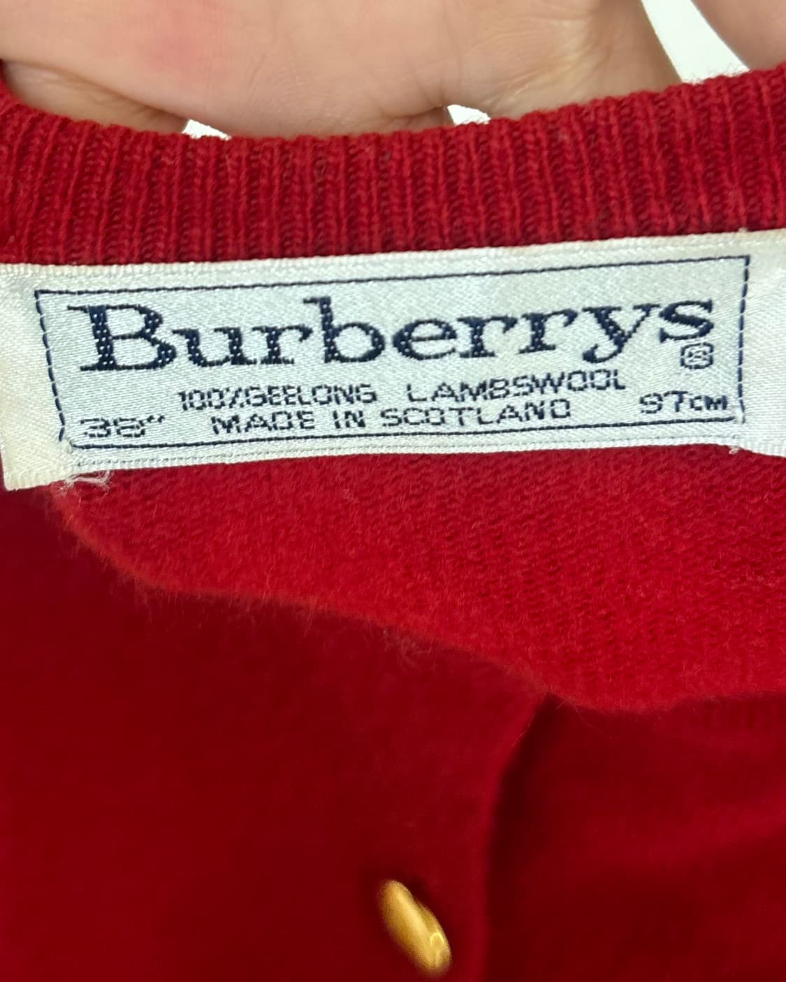 버버리 레드 골드버튼 가디건 상품이미지7
