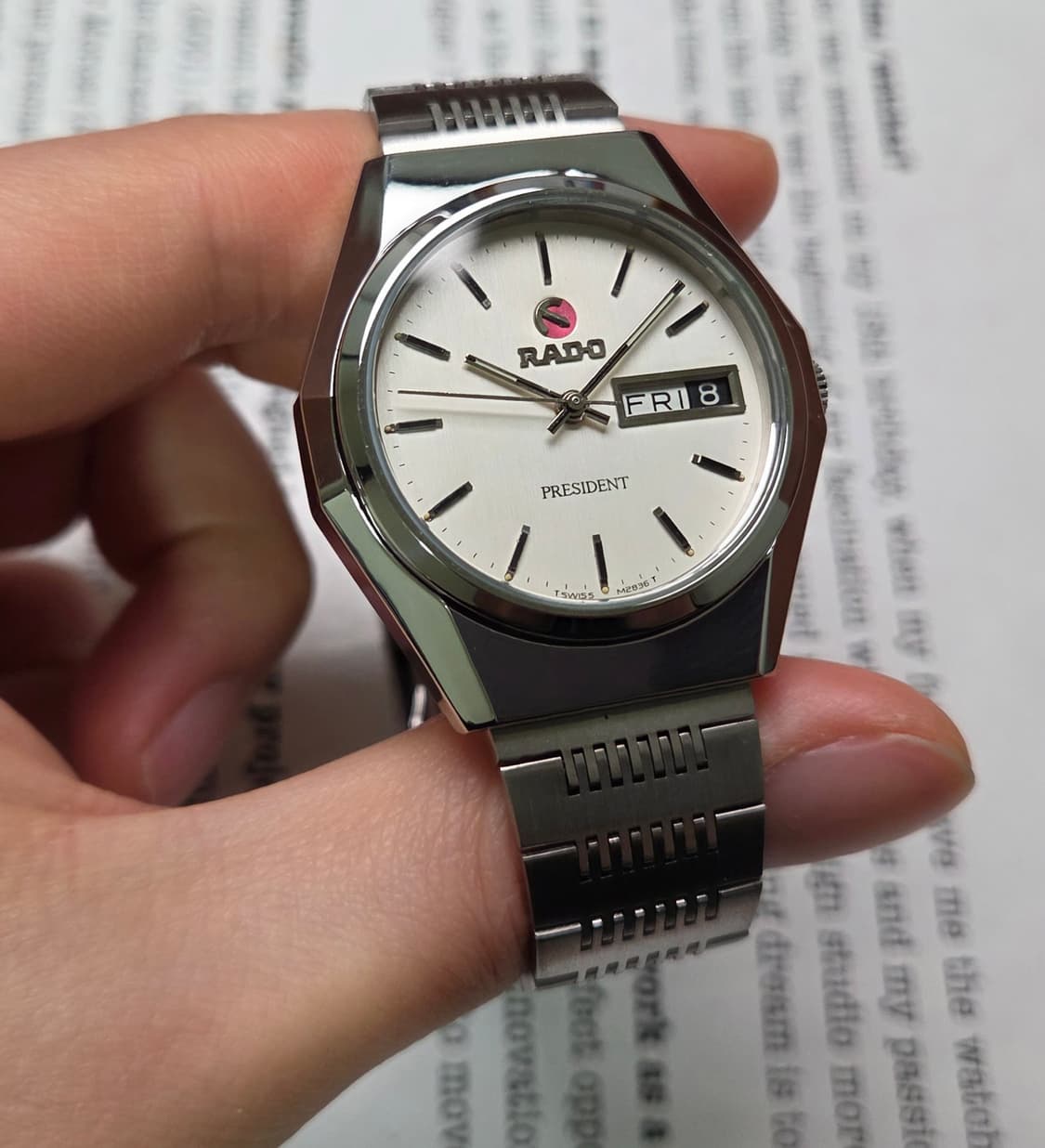빈티지 라도 프레지던트 순정 실버판 데이데이트 오토매틱 브레이슬릿 ver 상품이미지4