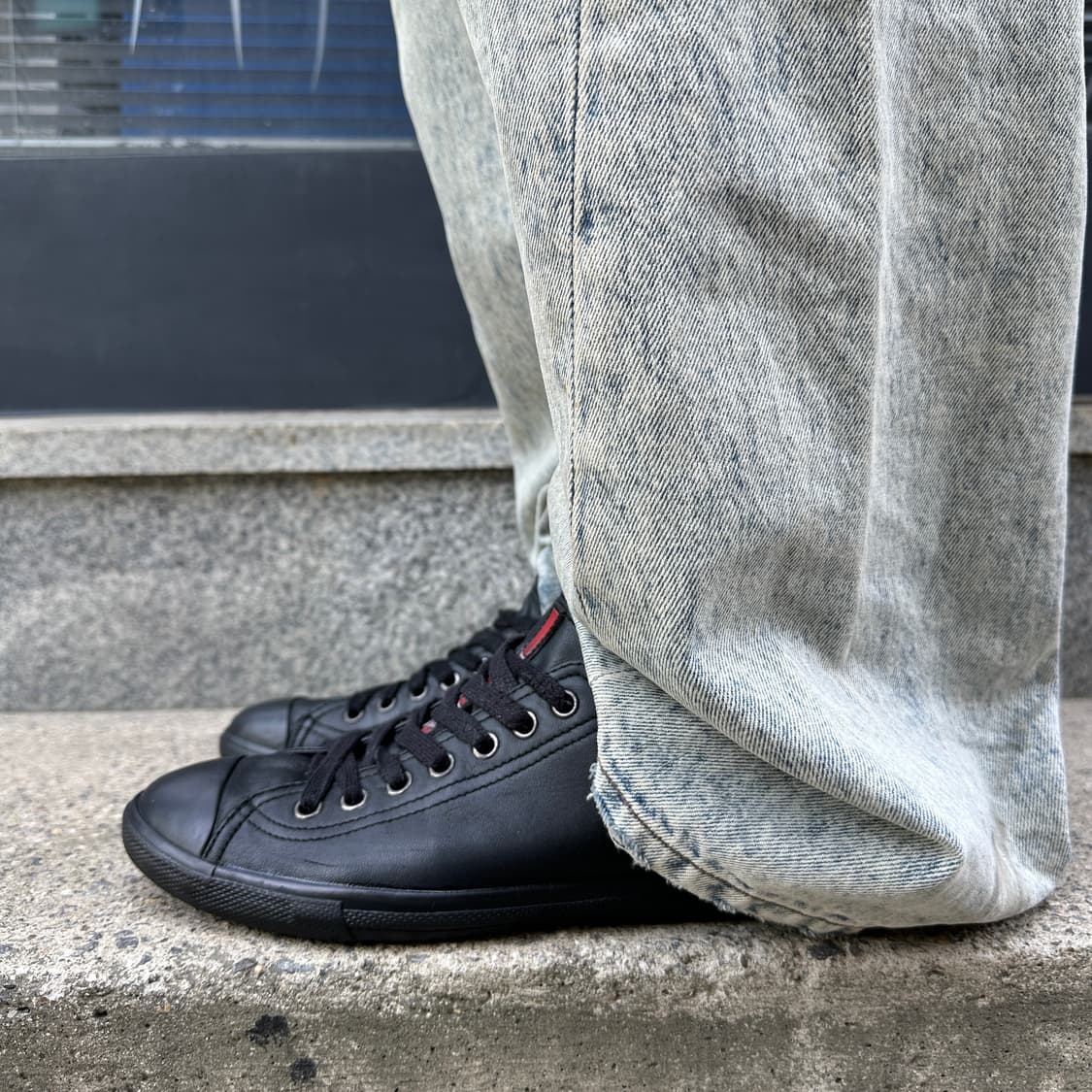 00s 빈티지 프라다 스포츠 가죽 스니커즈 상품이미지8