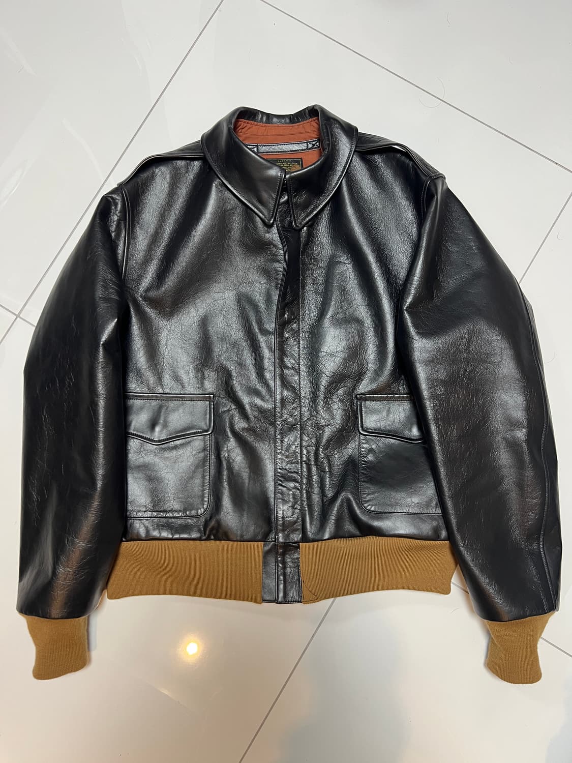 택포80)아카펠라클로딩 Lot.117 A-2자켓 44 신키 홀스하이드 상품이미지1