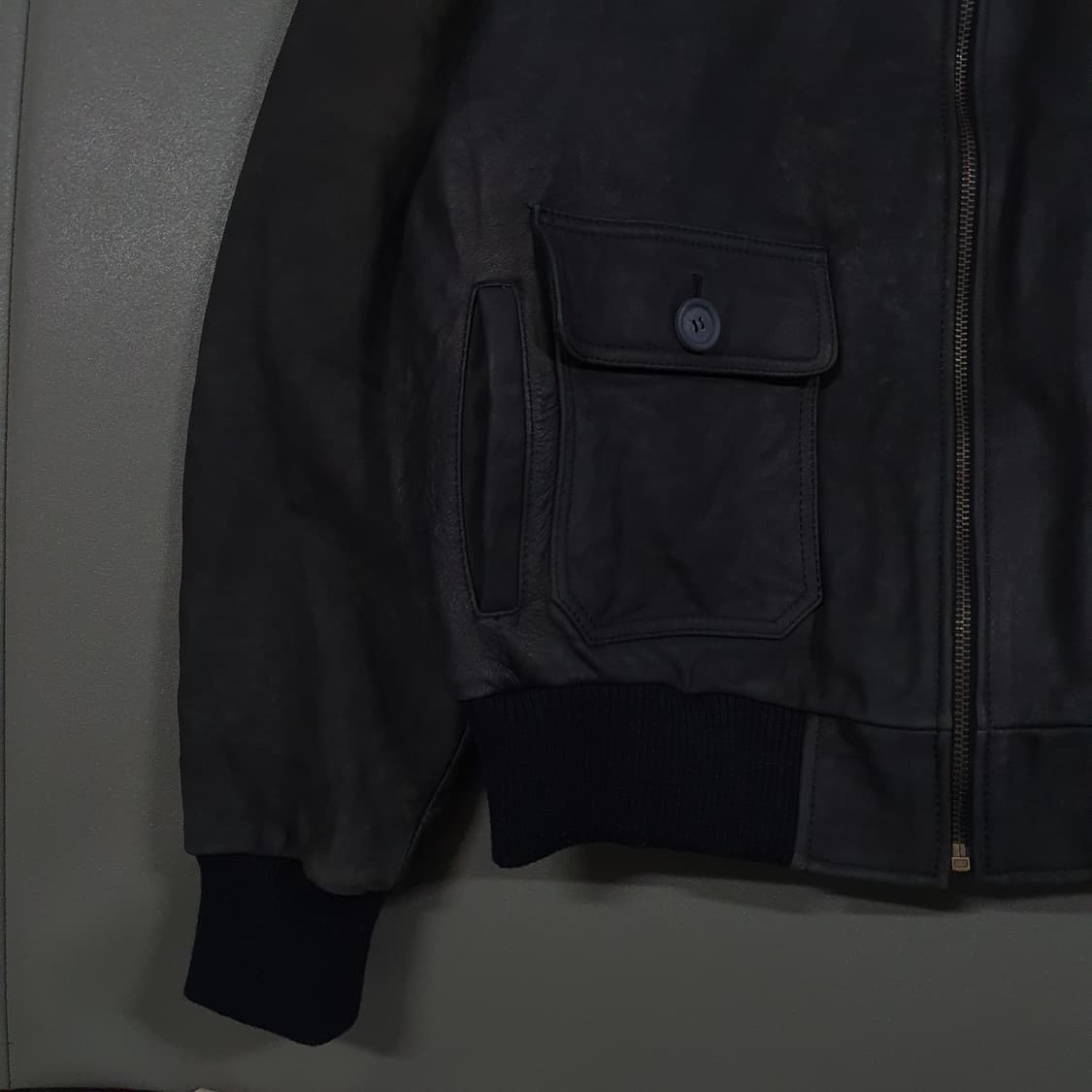 2XL (110) 빈티지 양가죽 G-1 블랙 퍼 플라이트 a-2 자켓 상품이미지3