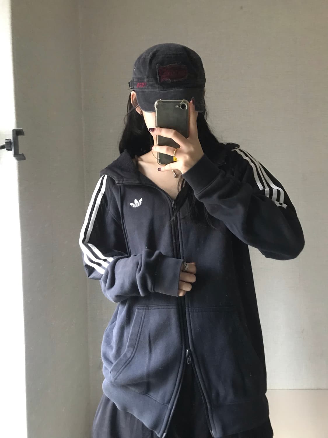 아디다스 블랙 투웨이 후드집업 상품이미지2