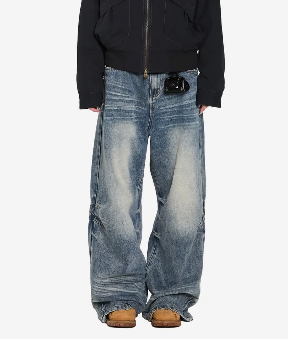 아캄 washed zipper slit denim pants와이드데님팬츠 상품이미지2