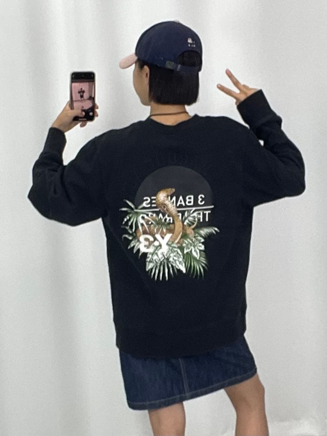  [L]요지아마모토 Y-3 블랙 코브라 백프린팅 맨투맨  상품이미지1