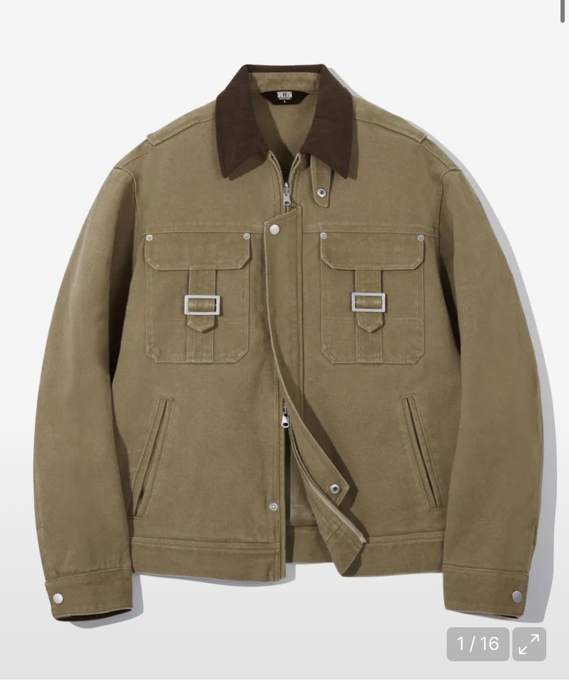 트릴리온 스톤 워싱 버클 코튼 워크 자켓 상품이미지1