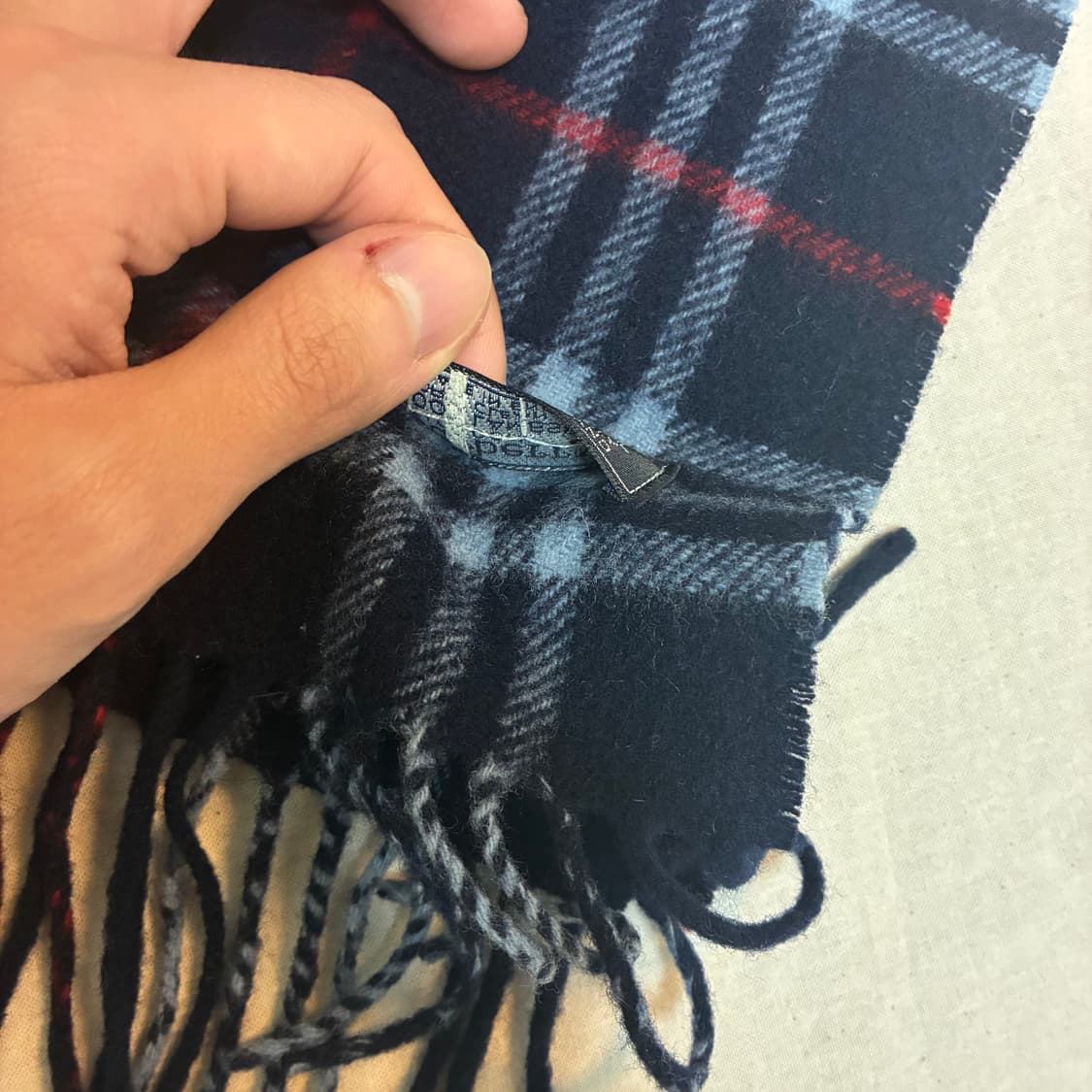 정품 버버리 체크 머플러 램스울 스카프 상품이미지3