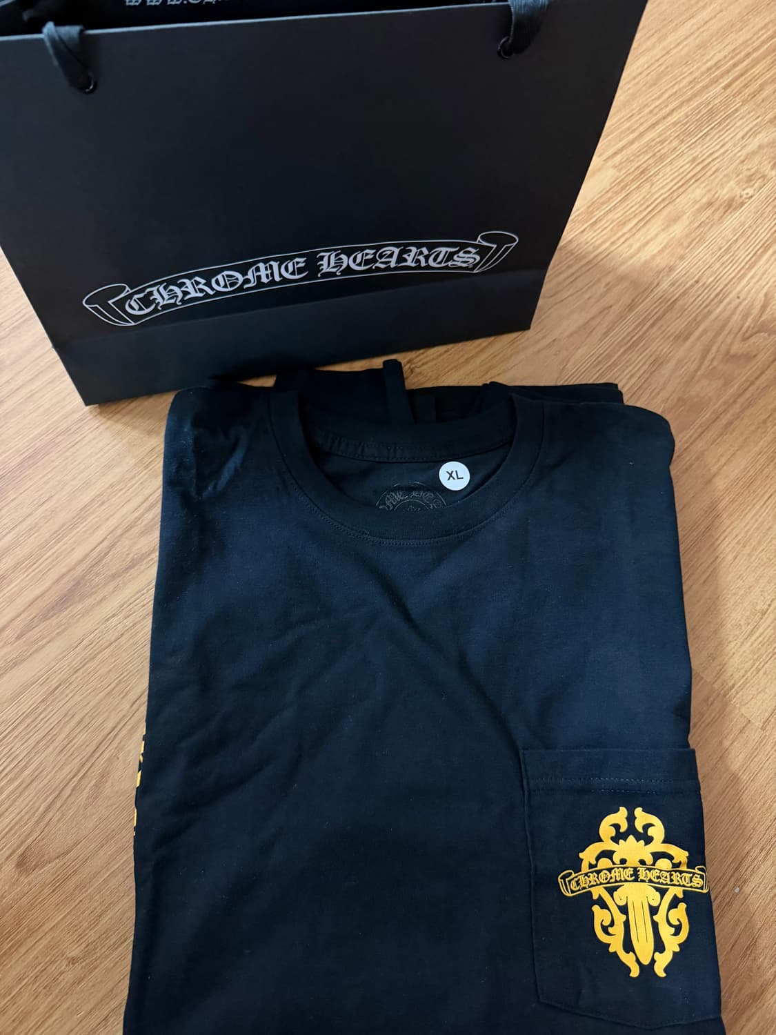 크롬하츠 옐로우 프린트 롱슬리브 티셔츠 새상품 XL 상품이미지4