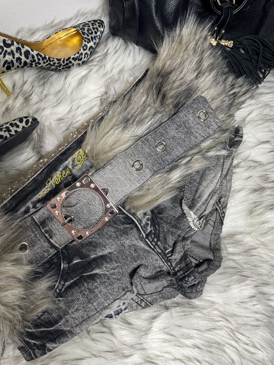 흑청 그레이 퍼팬츠 숏팬츠 상품이미지3