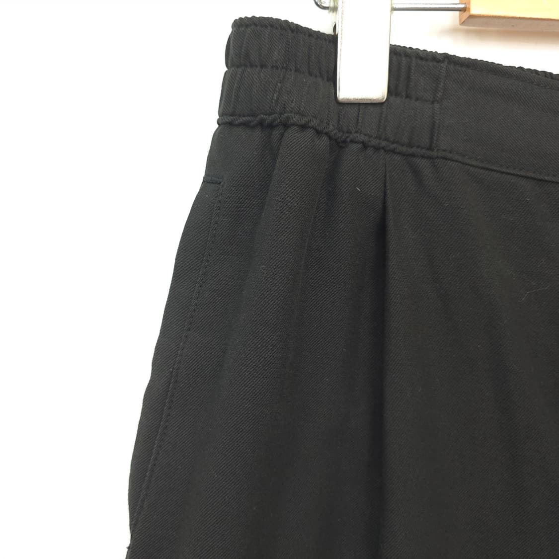 남성 T Fabric 블랙 와이드 슬랙스 팬츠 L 상품이미지4