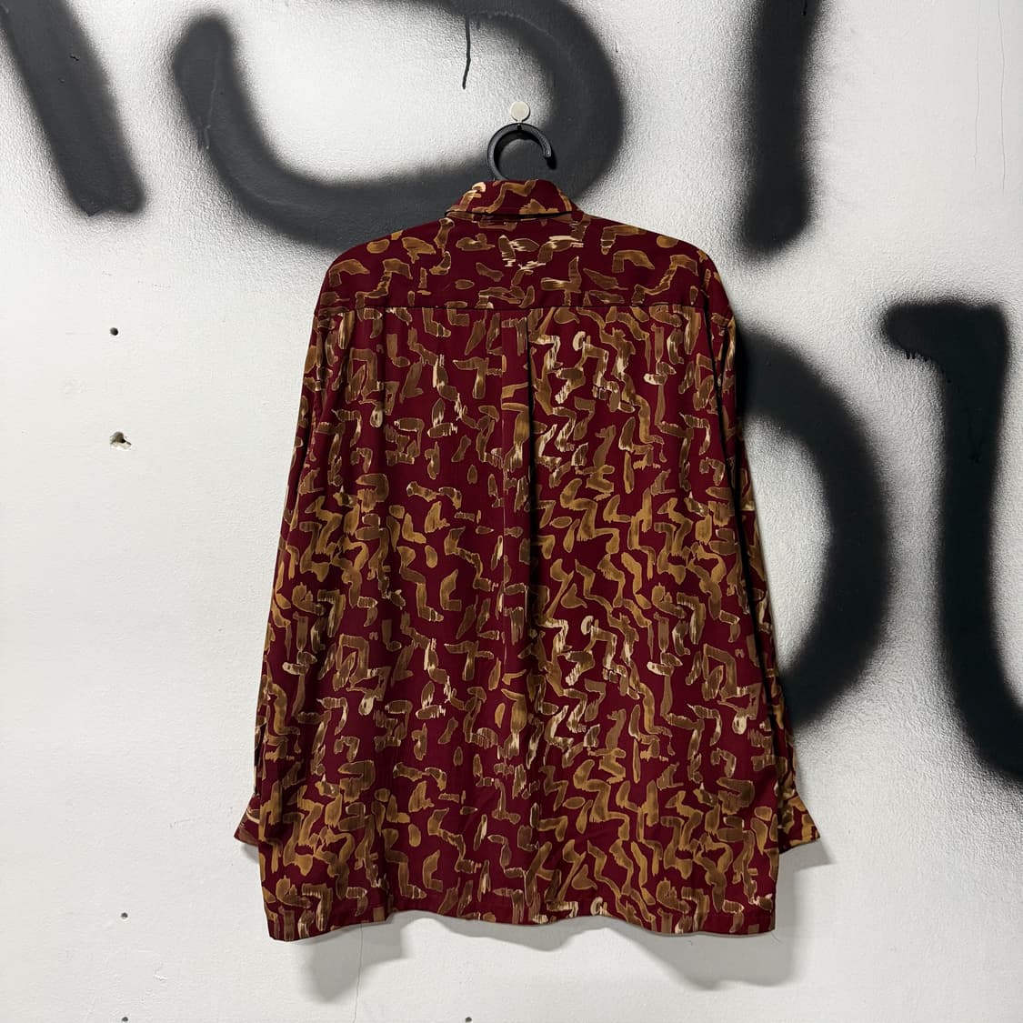 VTG 빈티지 오리엔탈 에스닉 풀 패턴 원포켓 긴팔 셔츠 상품이미지2