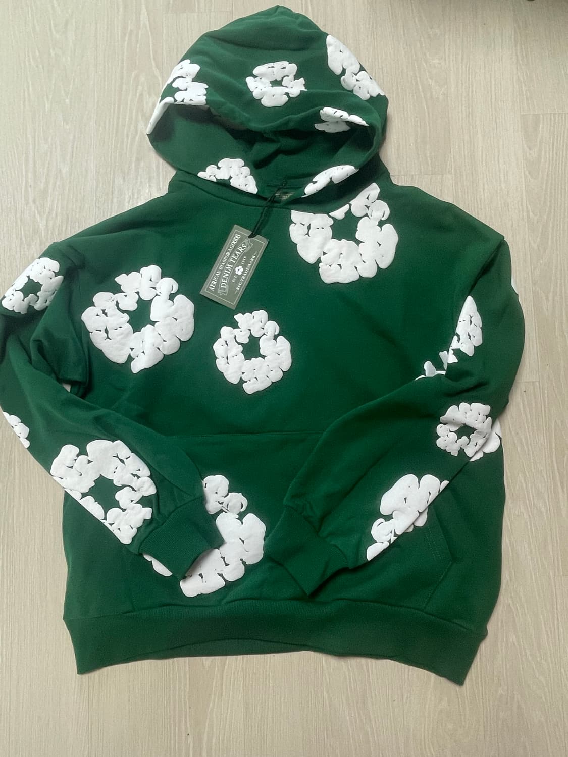 데님티어스 그린 후드티S 상품이미지1